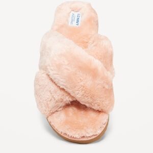 Old Navy Cozy Faux Fur Slide Slippers – Blush Pink – Size 9– SOLD OUT Online